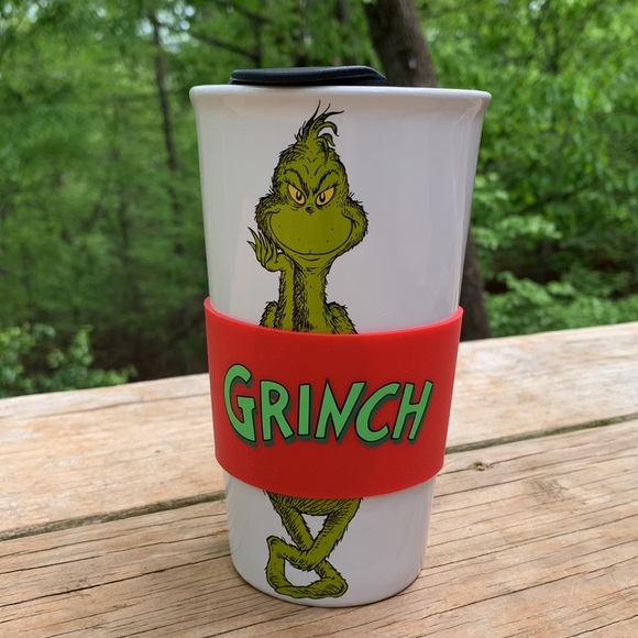 NWOT 2023 DR SEUSS ENTERPRISES GRINCH CERAMIC TUMBLER 16oz - Picture 8 of 8